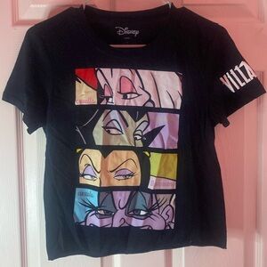 Disney Crop T-Shirt with “Villans” printed on the sleeve